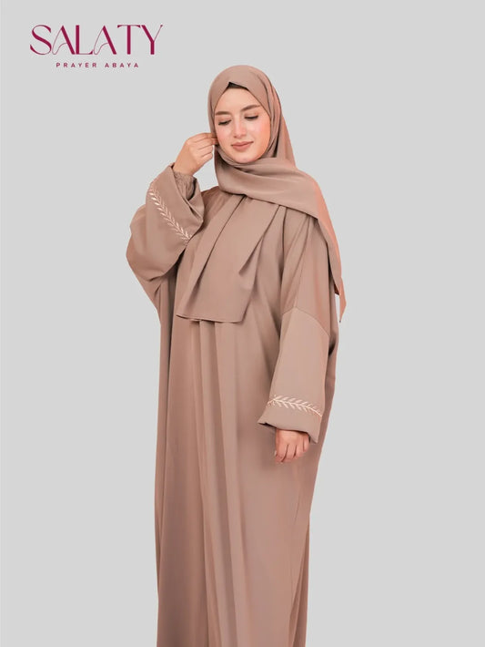 Abaya Brodée Beige